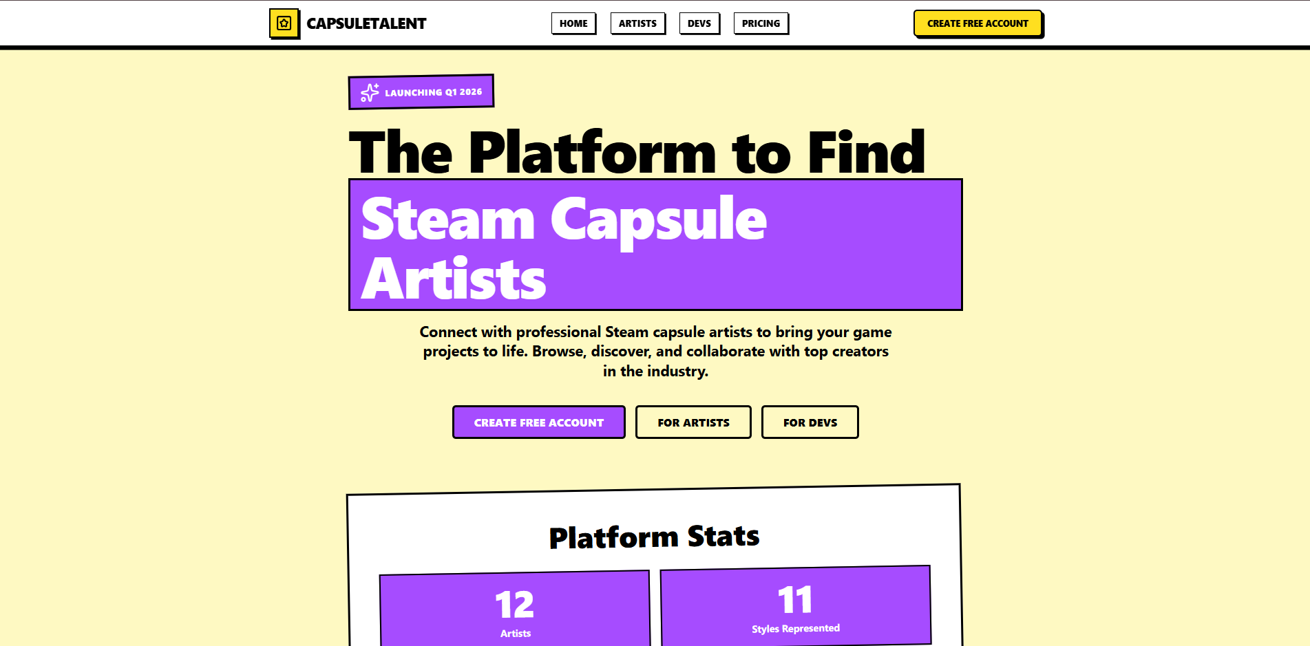 Screenshot of CapsuleTalent project