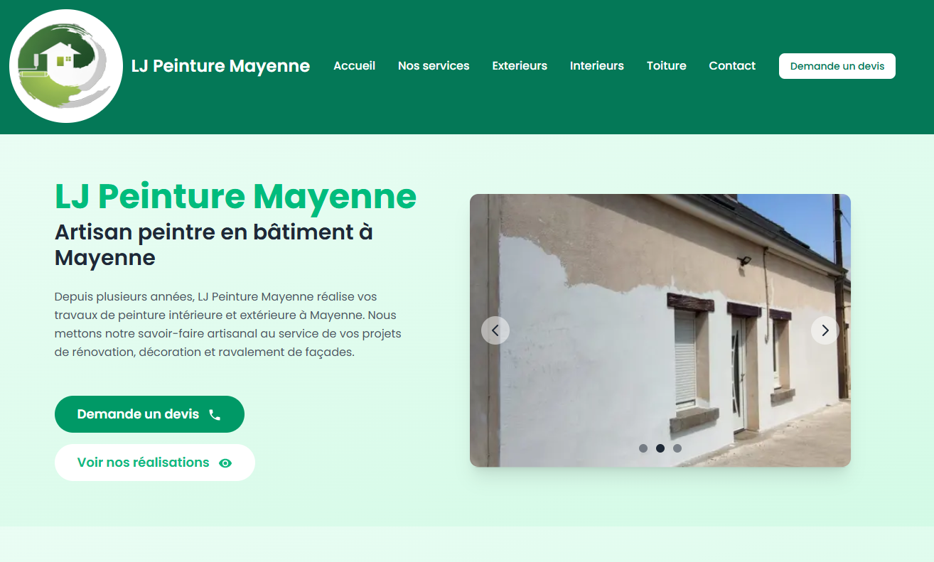 Screenshot of LJ Peinture Mayenne project
